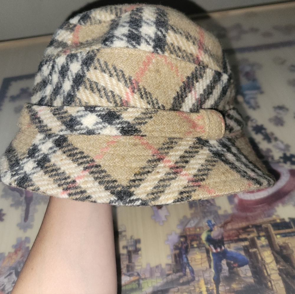 Burberry Check Wool Fedora Hat Small